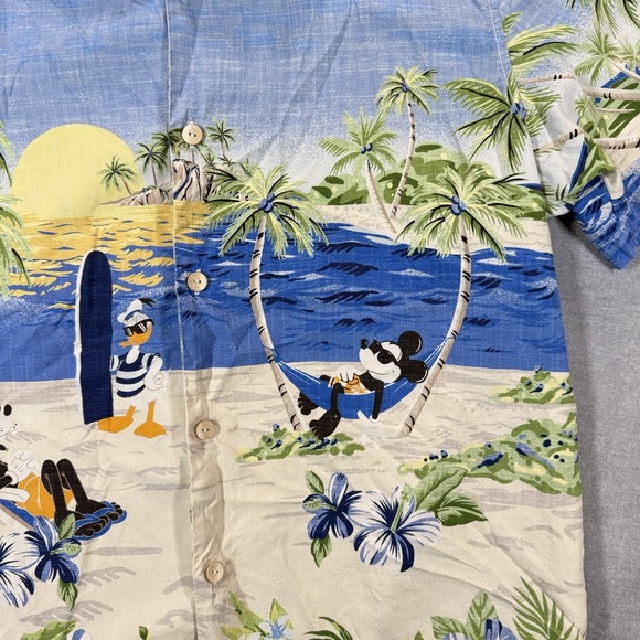 Disney Parks Tommy Bahama Mickey & Friends Floral Hawaiian Shirt Mens Large - Picture 2 of 12